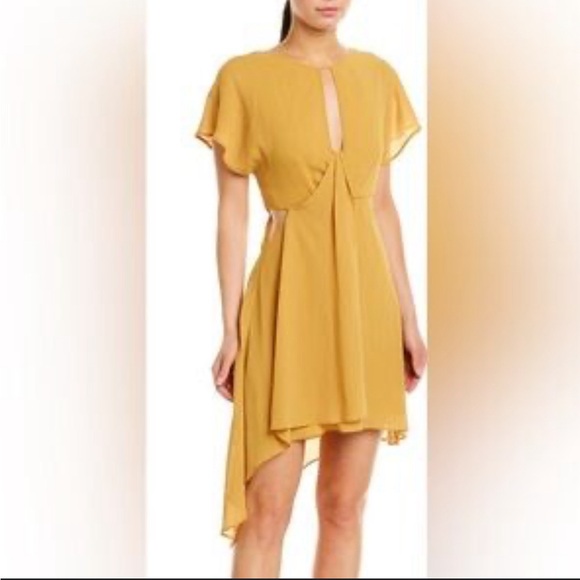 BCBGMaxAzria Yellow Mini Dress - Picture 1 of 4